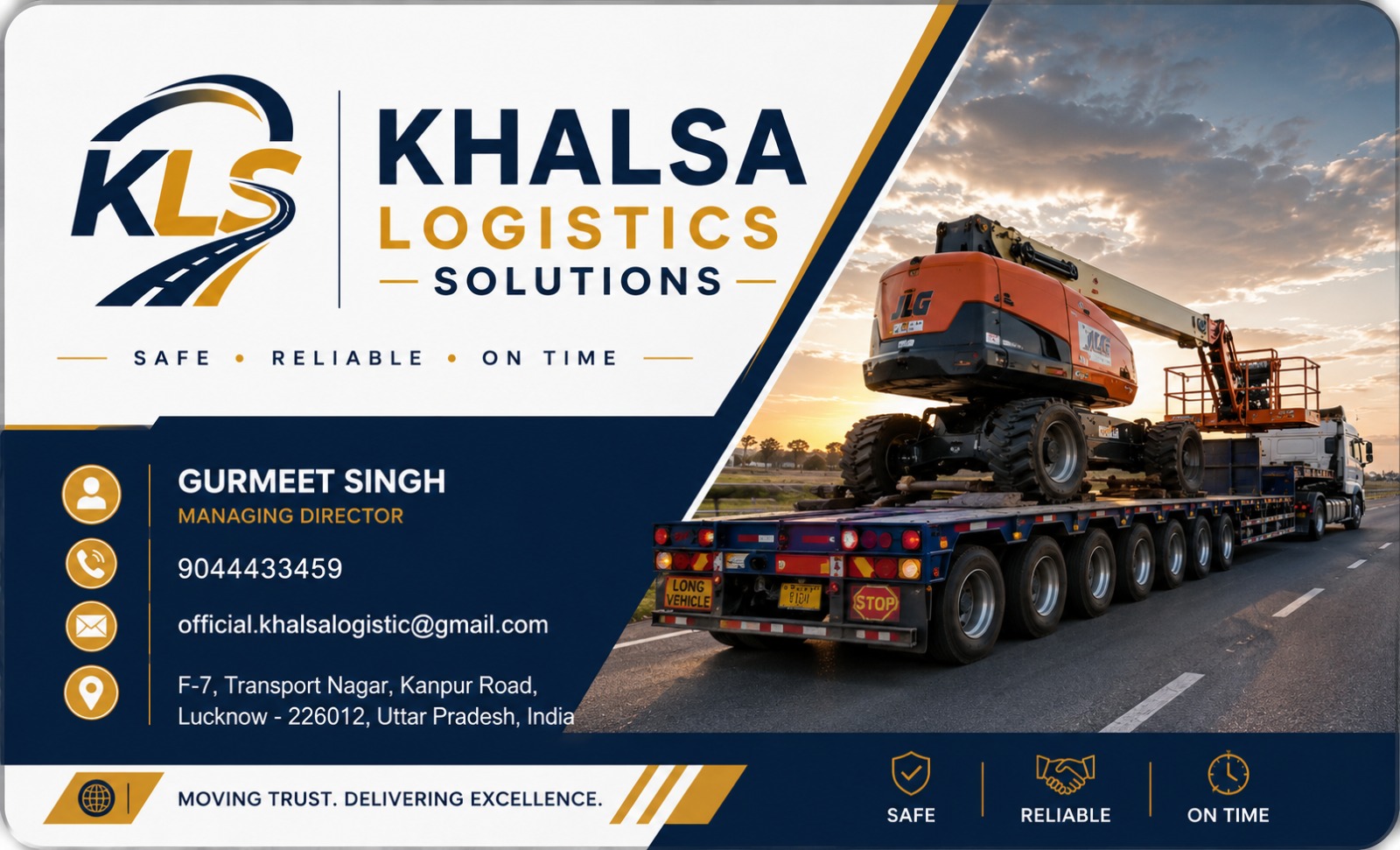 Khalsa Logistics Solutions heavy equipment transportation
